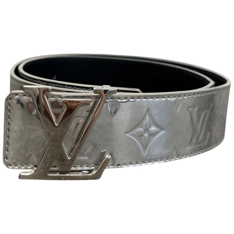 Men's Reversible Monogram Mirror Belt Silver Size 32"