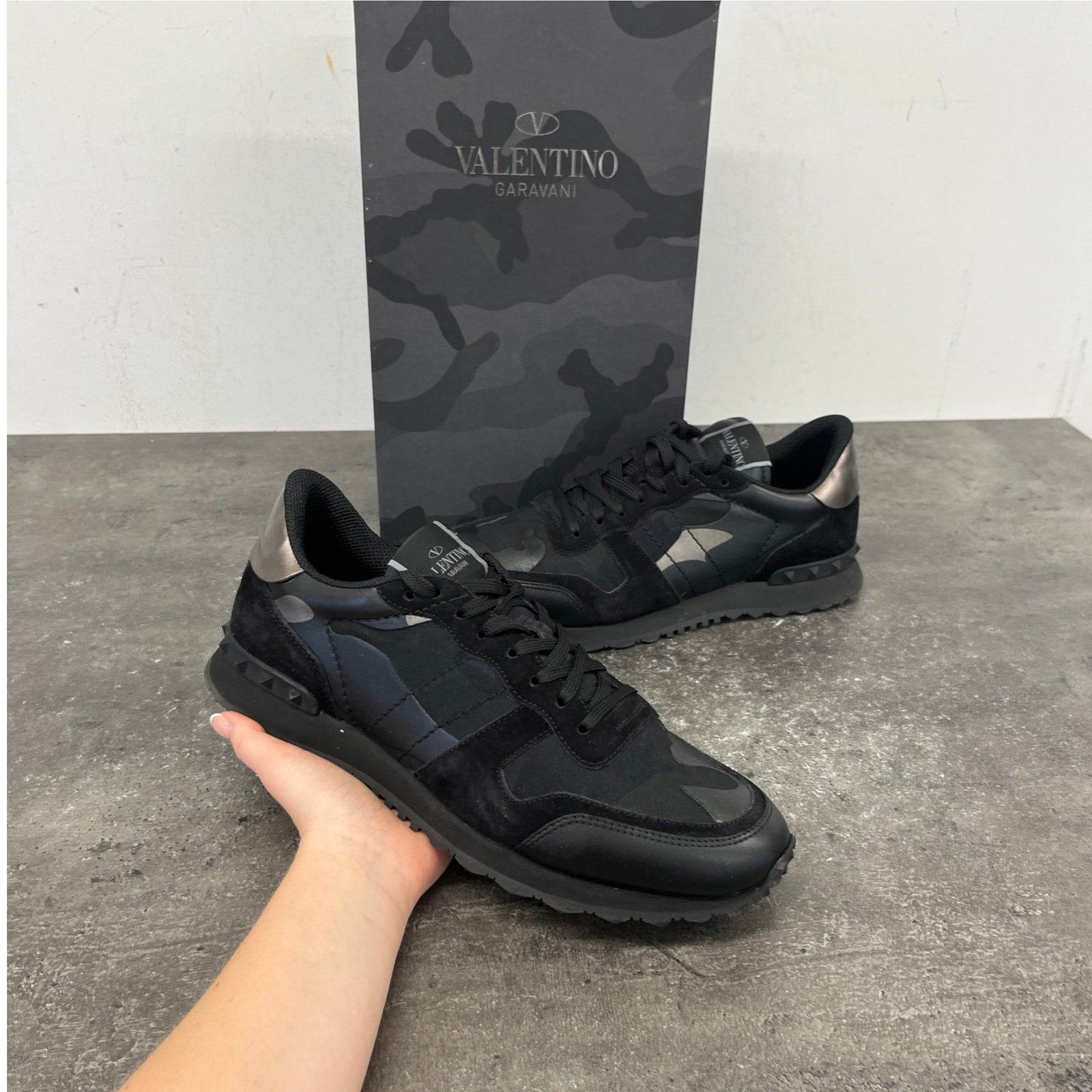 Men's Rockrunner Camouflage Low Trainers Black Size EU 43 / UK 9 - Photo 12