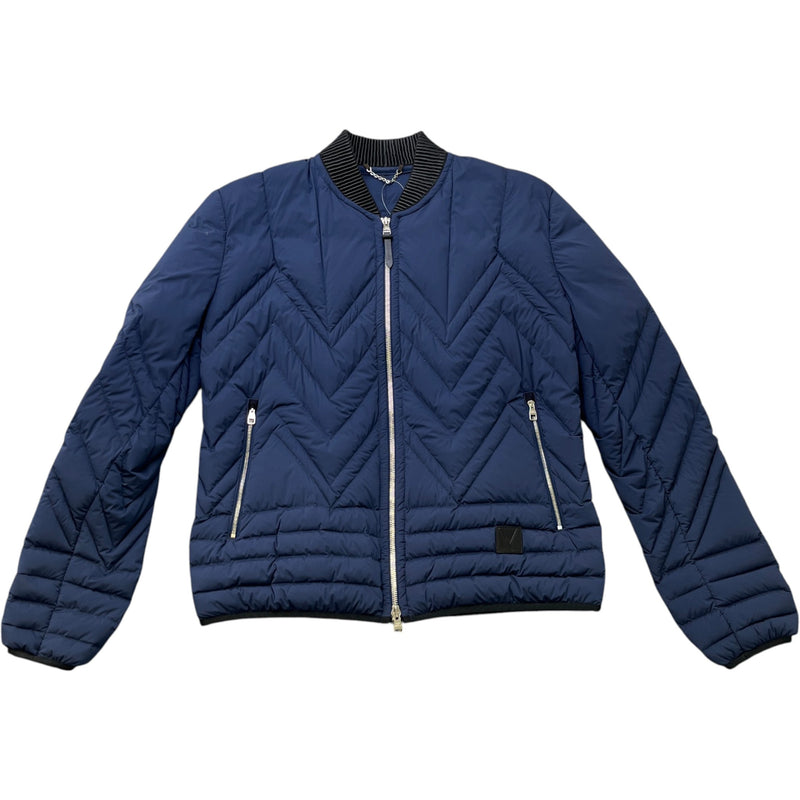 Men's Nylon Outer Shell Chevron Quilting Down Jacket Navy Size IT 48 / M