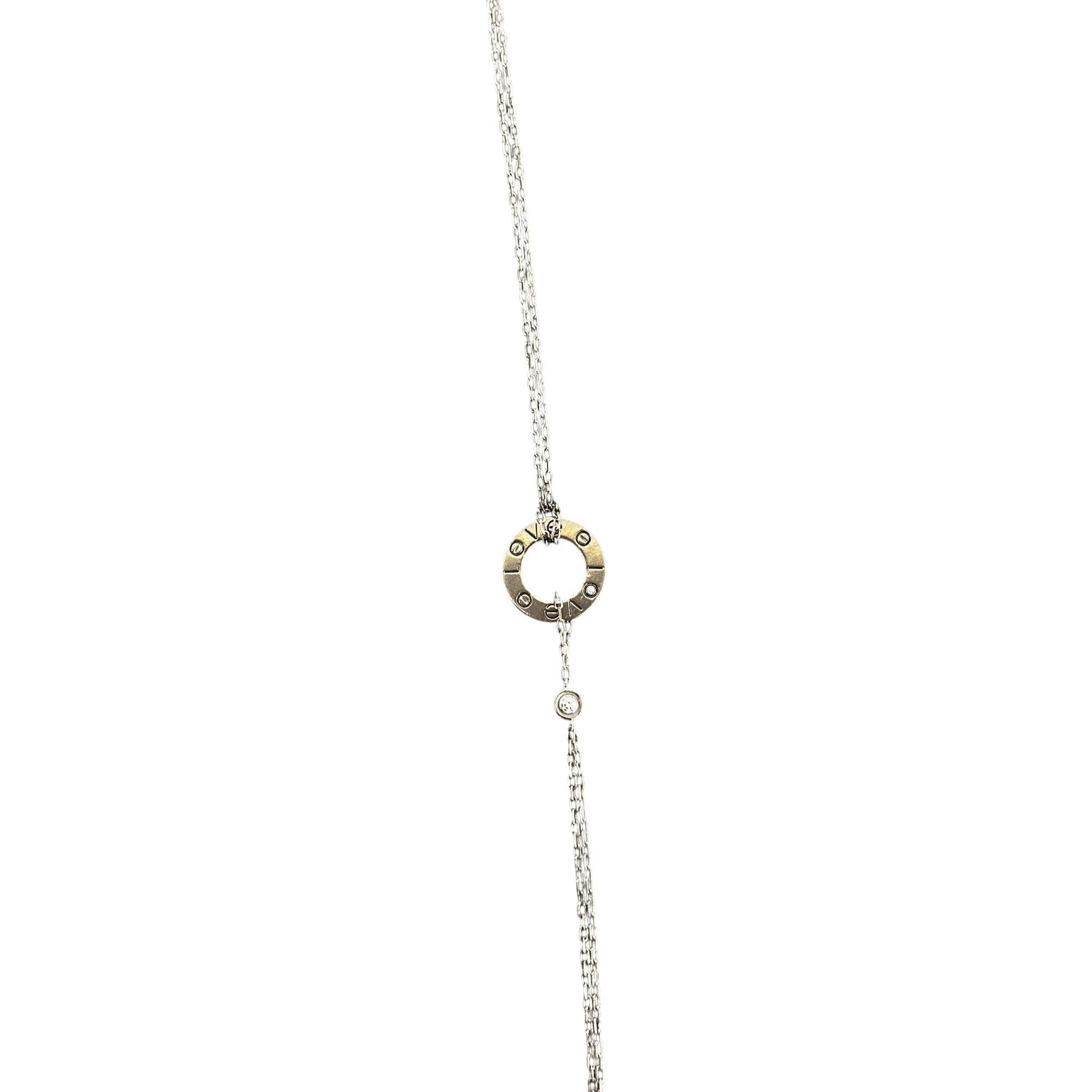 Women's White Gold And Diamond Love Chain Bracelet Silver - Photo 2