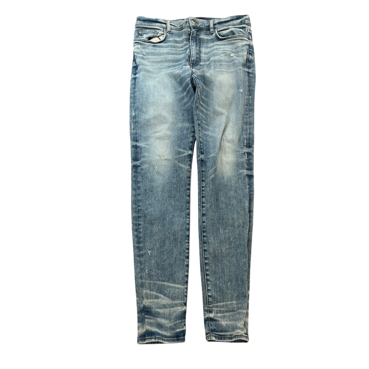 Men's Distressed Skinny Jeans Blue Size XL / W36 - Photo 1
