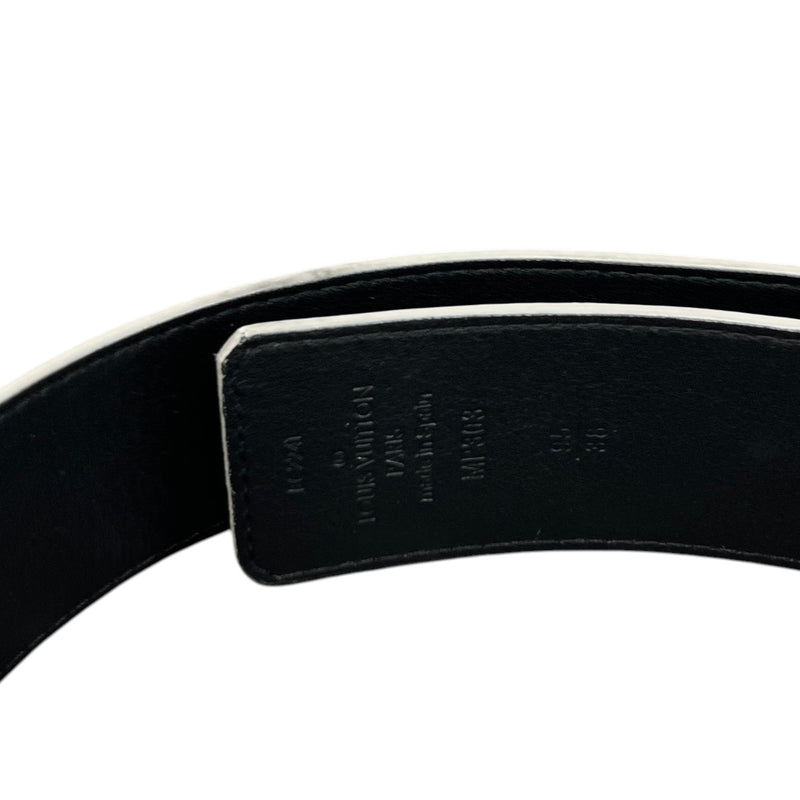 Men's Reversible Monogram Mirror Belt Silver Size 32"