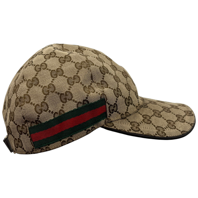Men's GG Supreme Web Stripe Cap Beige Size L