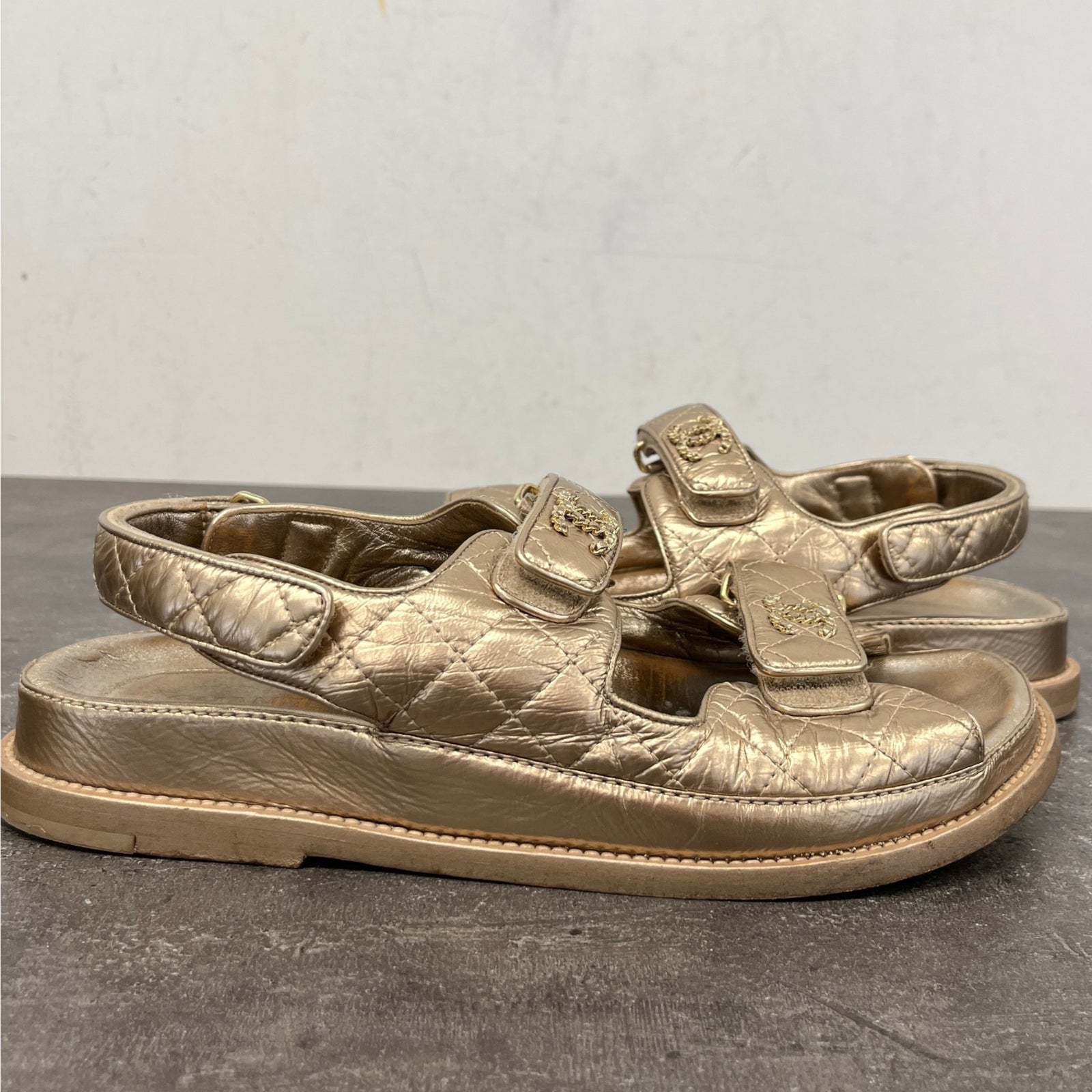 Women's CC Dad Sandals Gold Size UK 5.5 / EU 38.5 - Photo 11