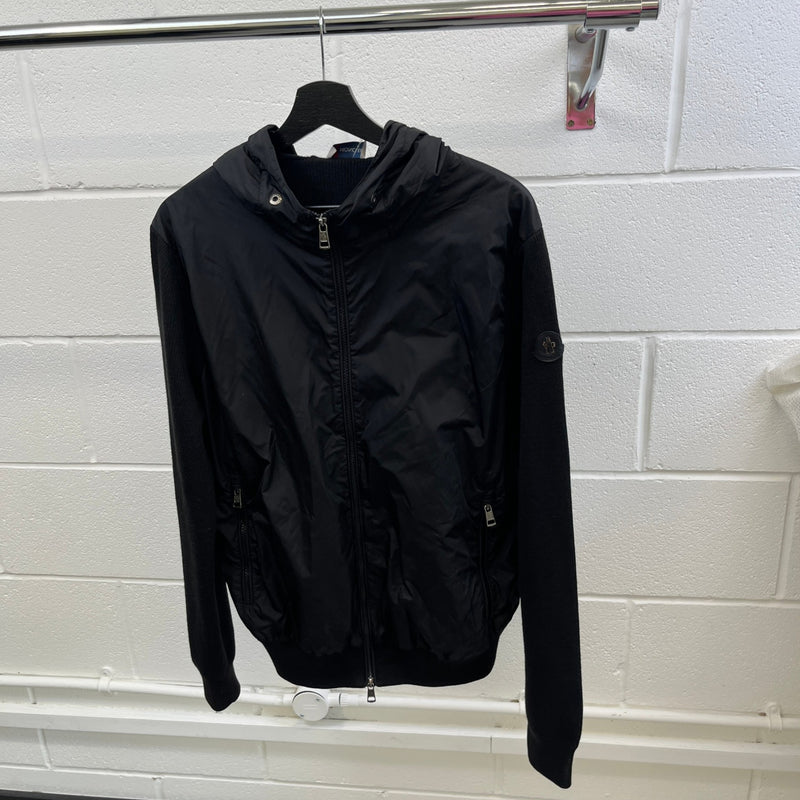 Men's Maglione Tricot Cardigan Jacket Black Size XL