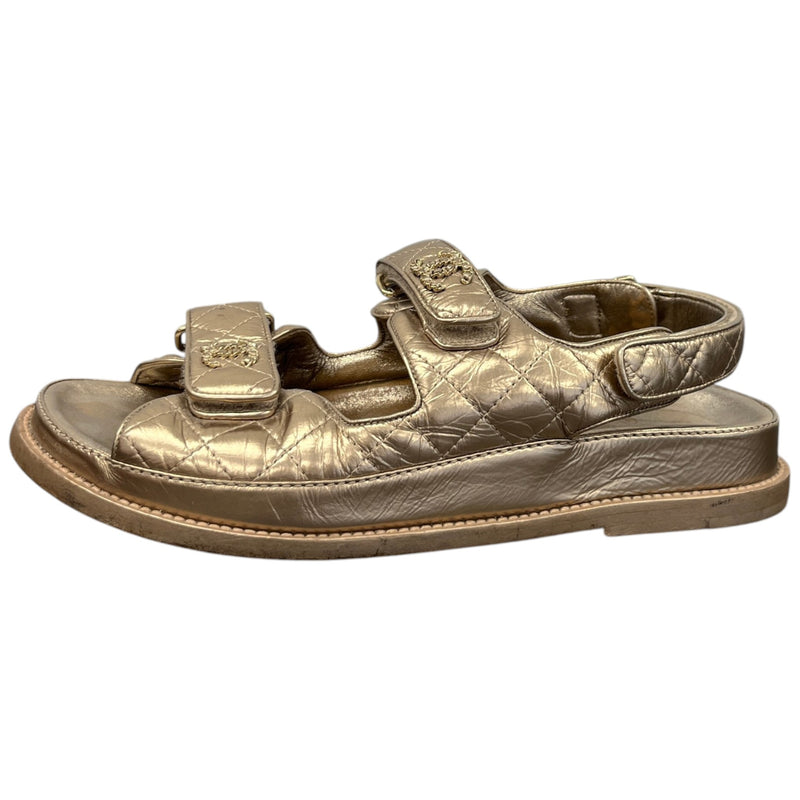 Women's CC Dad Sandals Gold Size UK 5.5 / EU 38.5