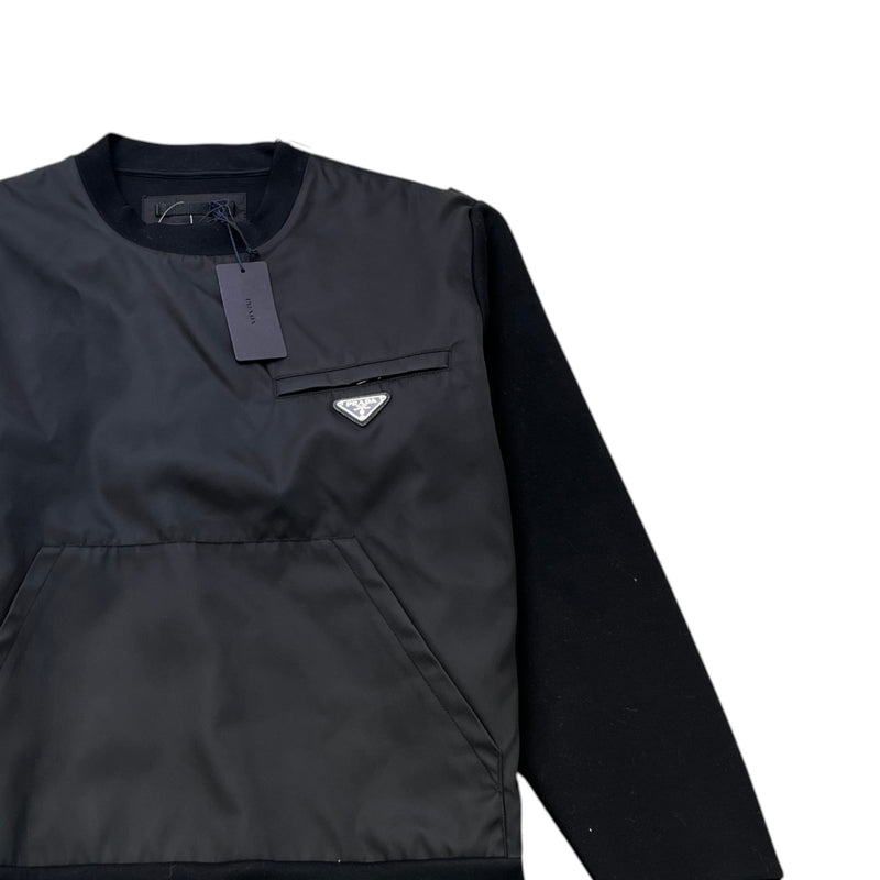 Men's Plaque Logo Sweatshirt Black Size M