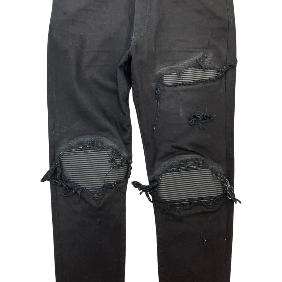 Men's Distressed Skinny Jeans Black Size XL / W36 - Photo 5