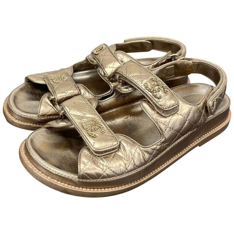 Women's CC Dad Sandals Gold Size UK 5.5 / EU 38.5