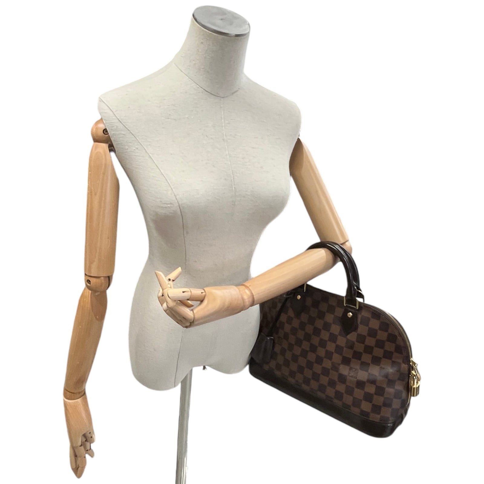 Women's Damier Ebene Alma PM Handbag Brown - Photo 2