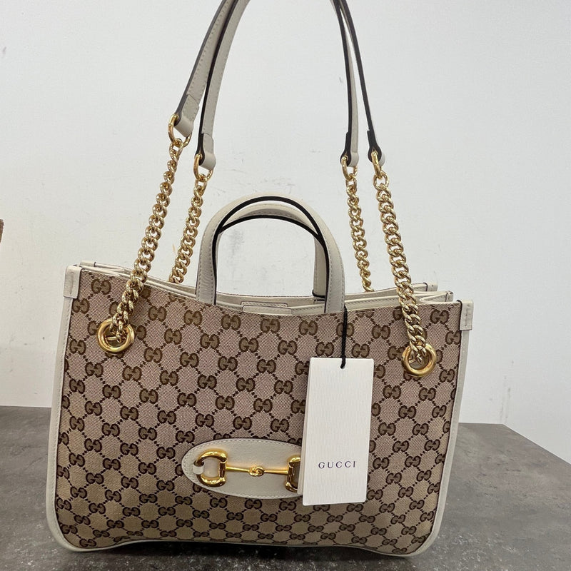 Women's Horsebit 1955 GG Canvas Handbag Beige