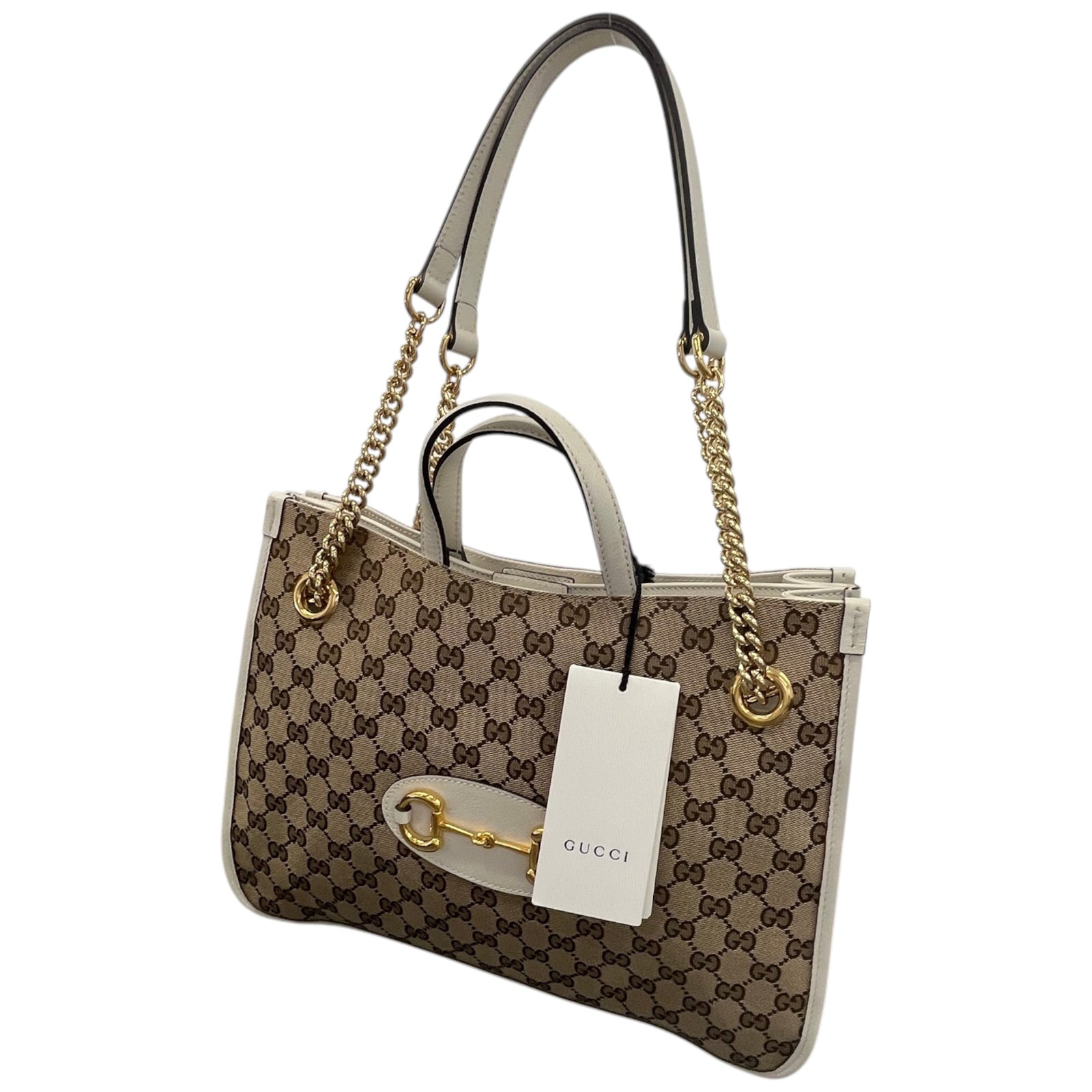 Women's Horsebit 1955 GG Canvas Handbag Beige - Photo 4