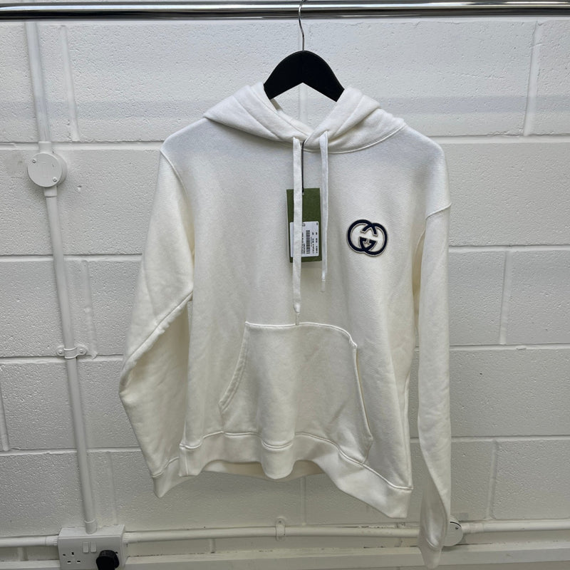 Men's Interlocking G Hoodie White Size S