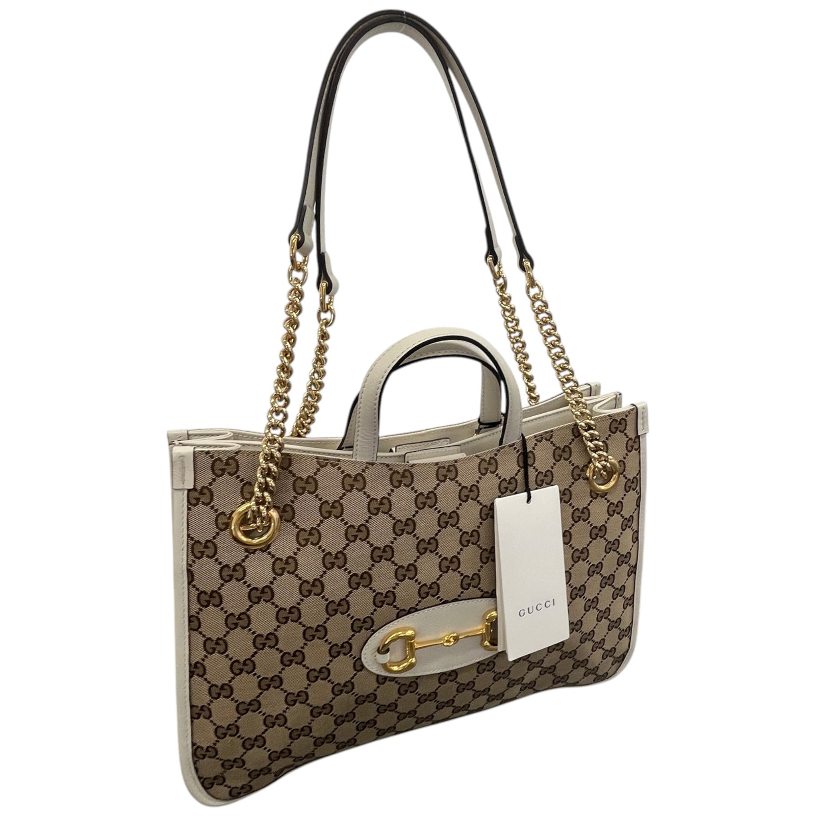 Women's Horsebit 1955 GG Canvas Handbag Beige - Photo 8