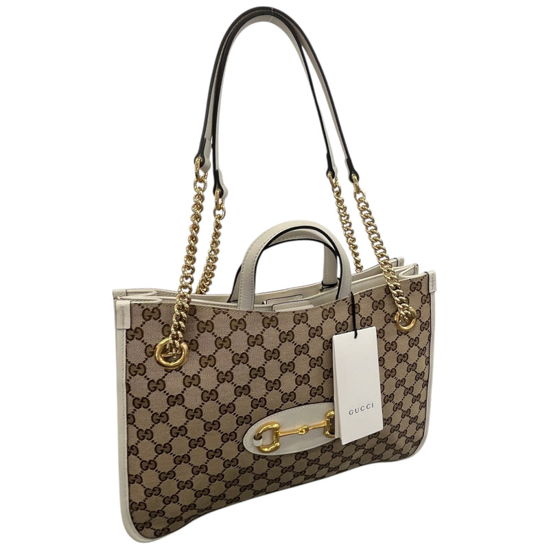 Women's Horsebit 1955 GG Canvas Handbag Beige