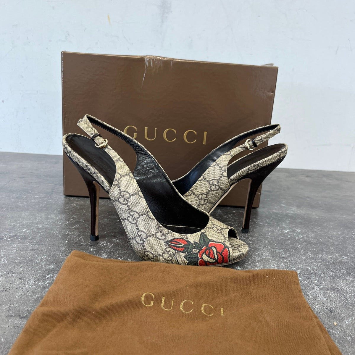 Women's GG Supreme Heels Beige Size UK 4.5 / EU 37.5 - Photo 11