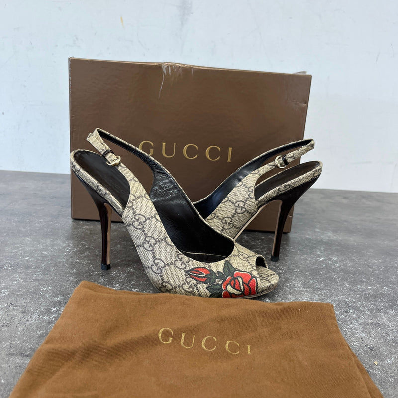 Women's GG Supreme Heels Beige Size UK 4.5 / EU 37.5