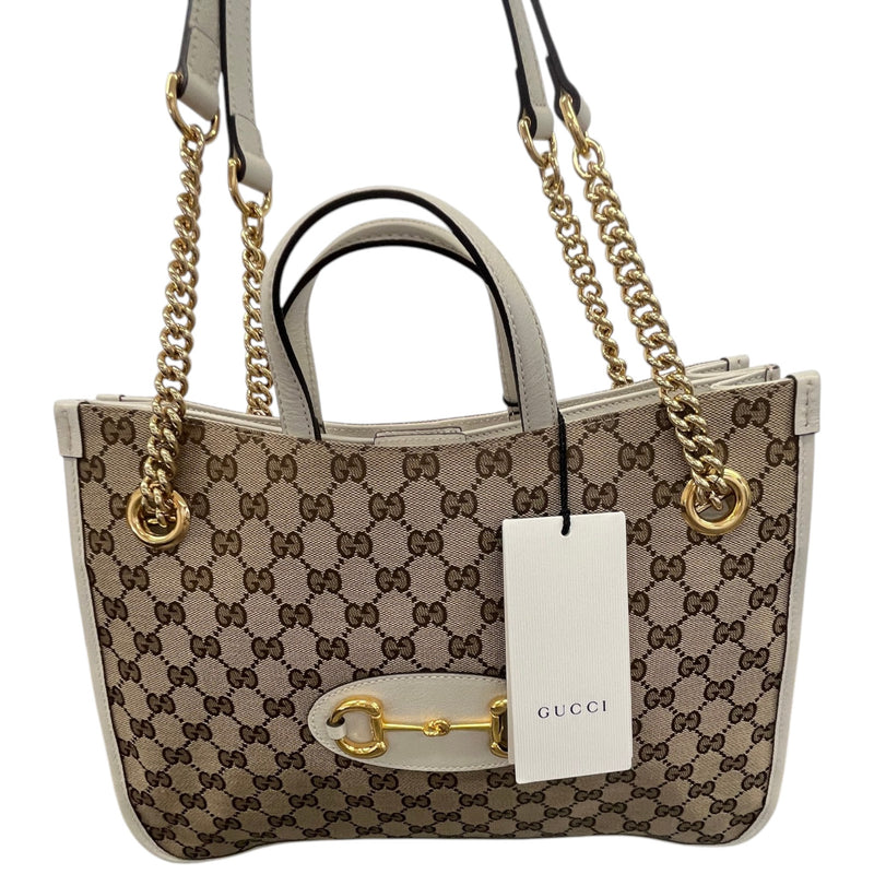 Women's Horsebit 1955 GG Canvas Handbag Beige