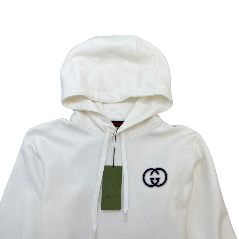 Men's Interlocking G Hoodie White Size S