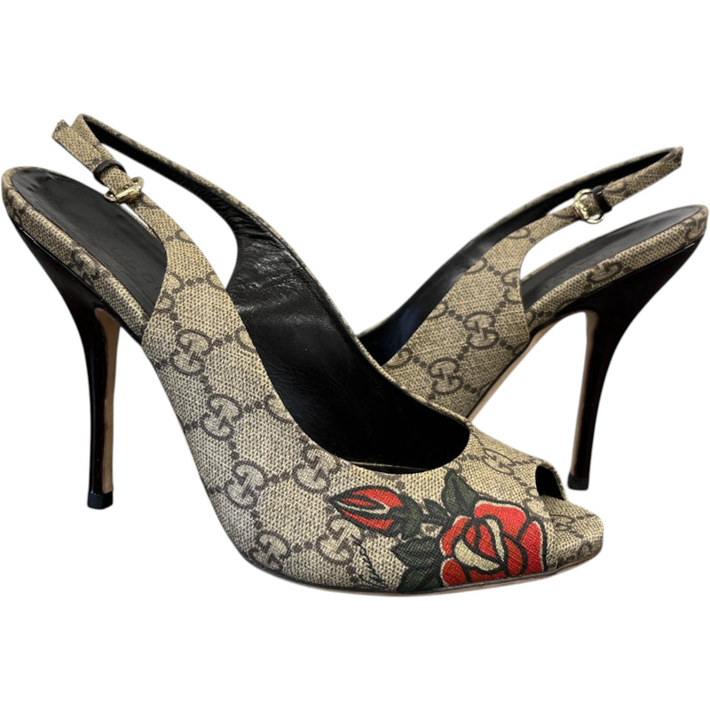 Women's GG Supreme Heels Beige Size UK 4.5 / EU 37.5