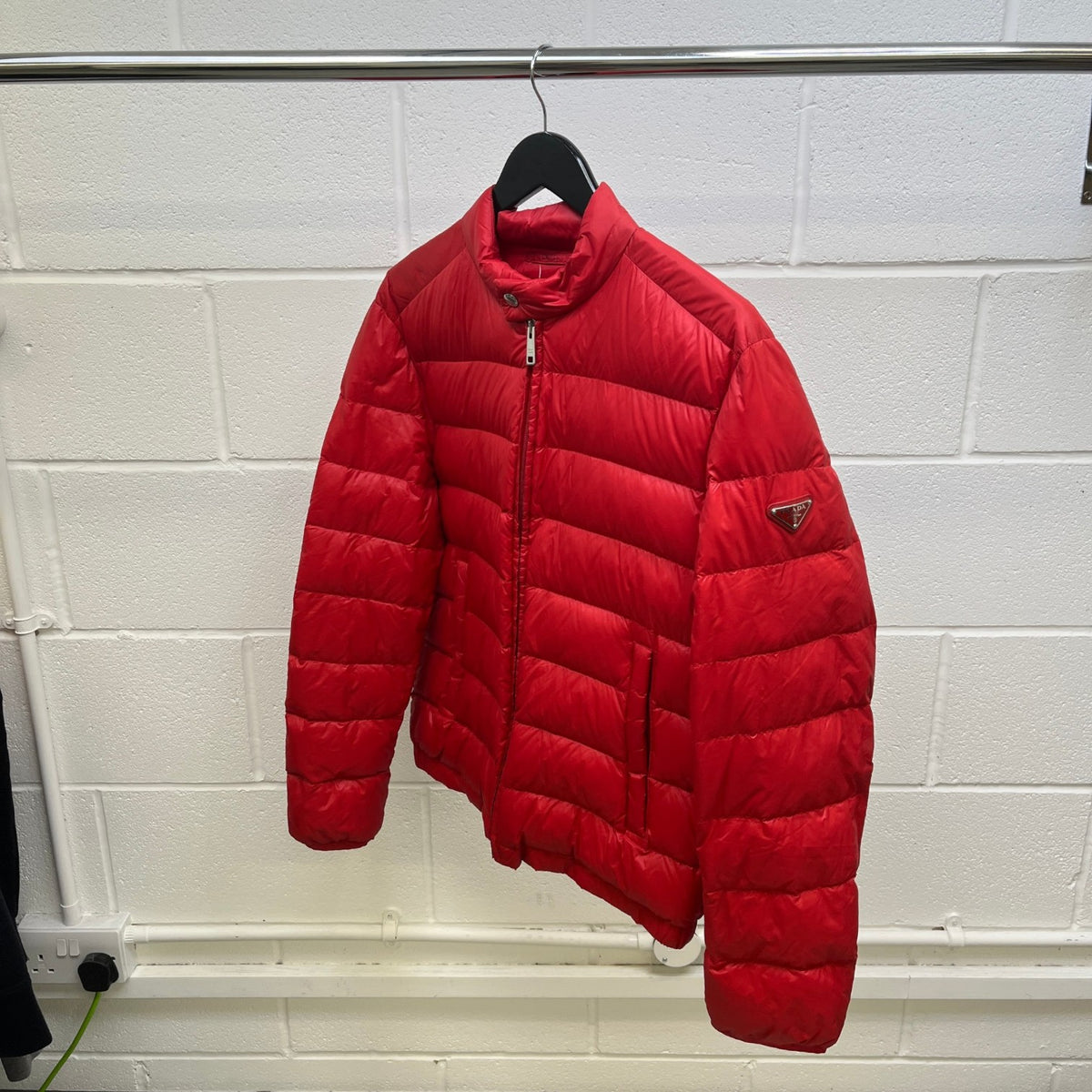 Men's Plaque Logo Down Jacket Red Size S - Photo 7