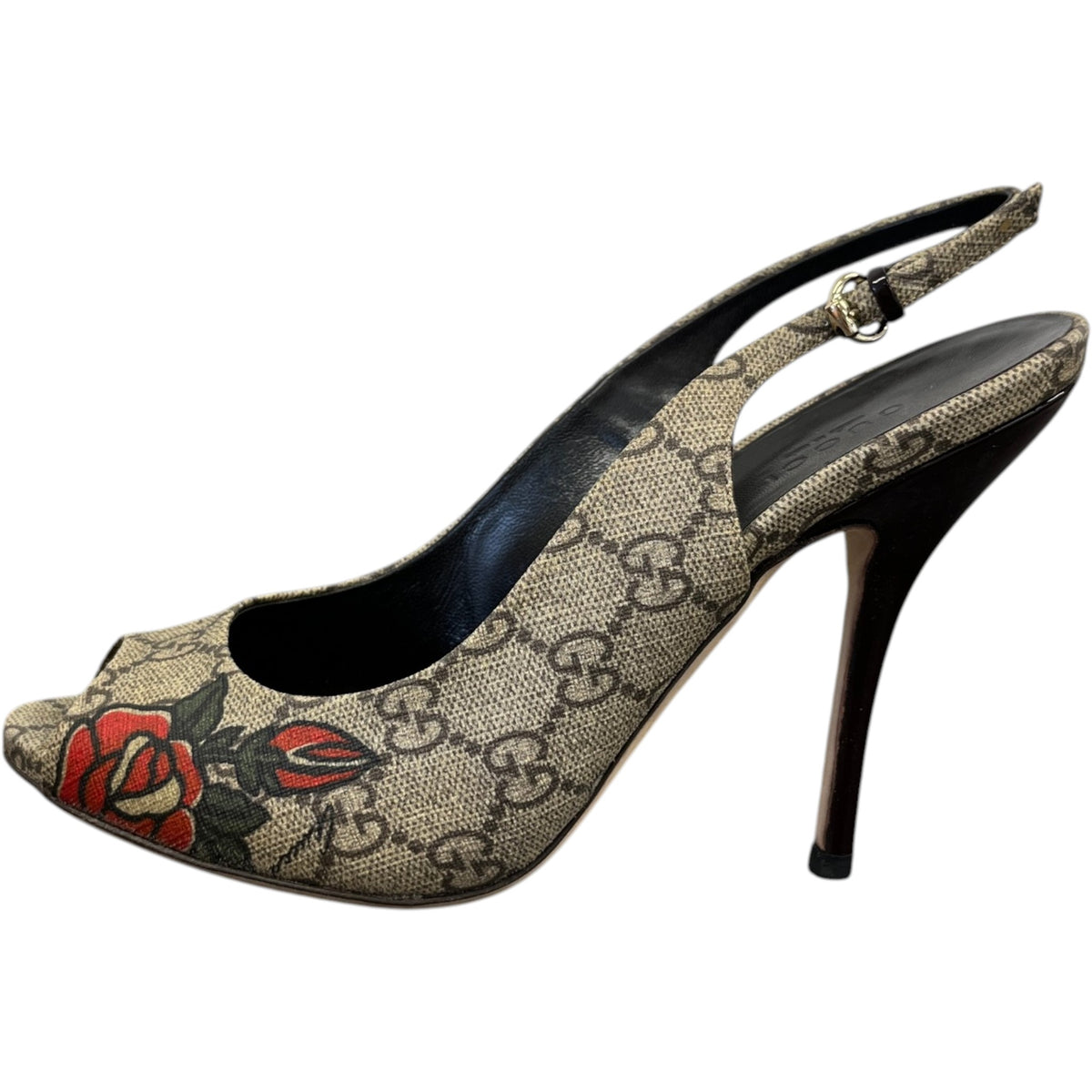 Women's GG Supreme Heels Beige Size UK 4.5 / EU 37.5 - Photo 5