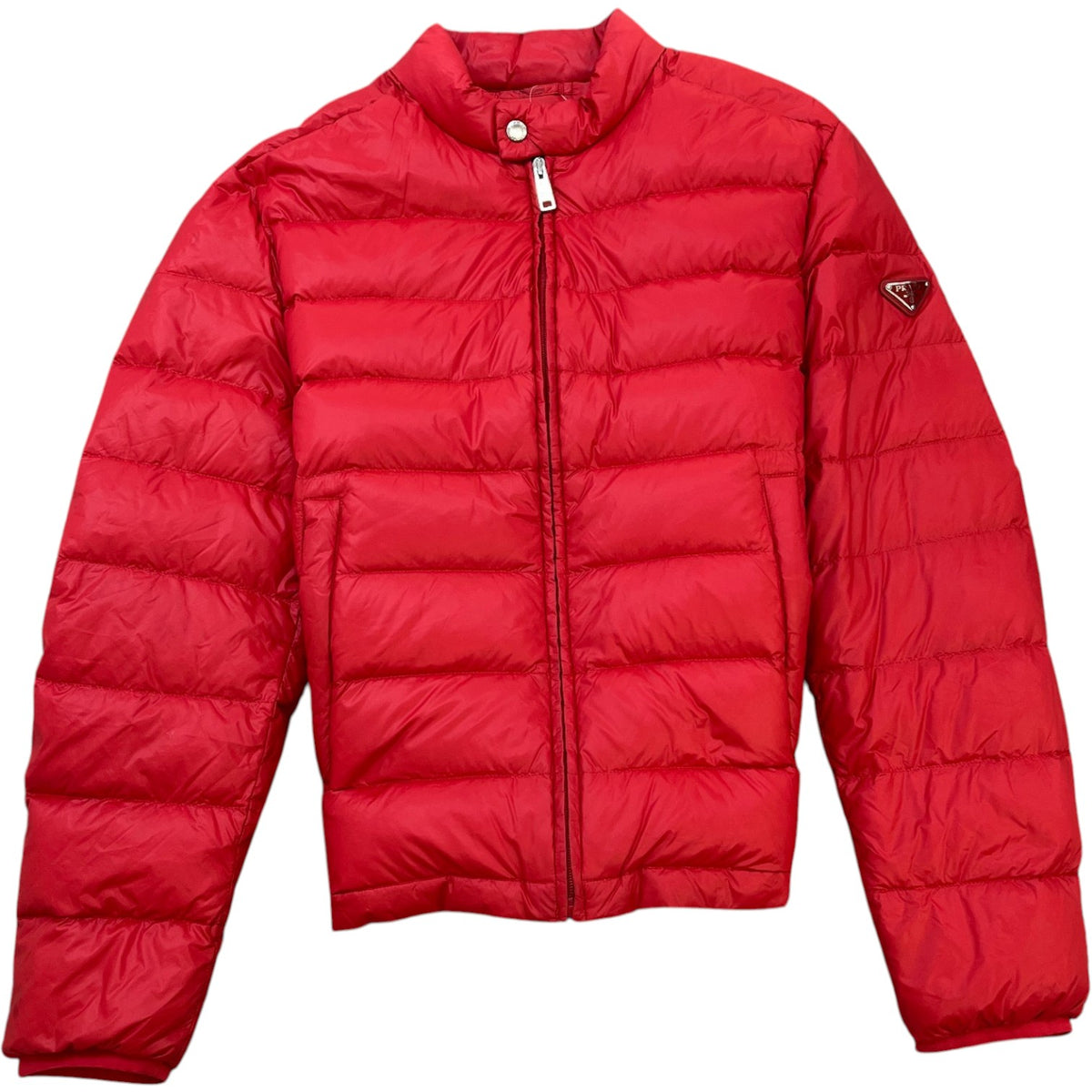 Men's Plaque Logo Down Jacket Red Size S - Photo 1