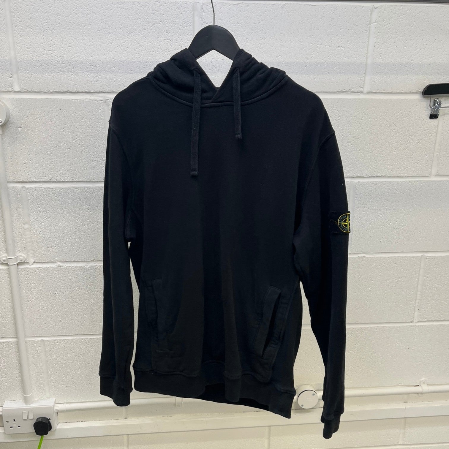 Men's Applique Logo Hoodie Black Size XL - Photo 9