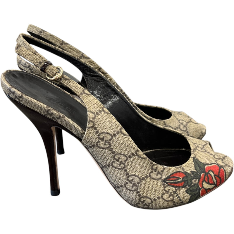 Women's GG Supreme Heels Beige Size UK 4.5 / EU 37.5