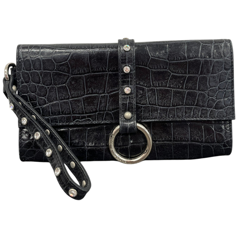 Women's Crocodile Embossed Purse Black