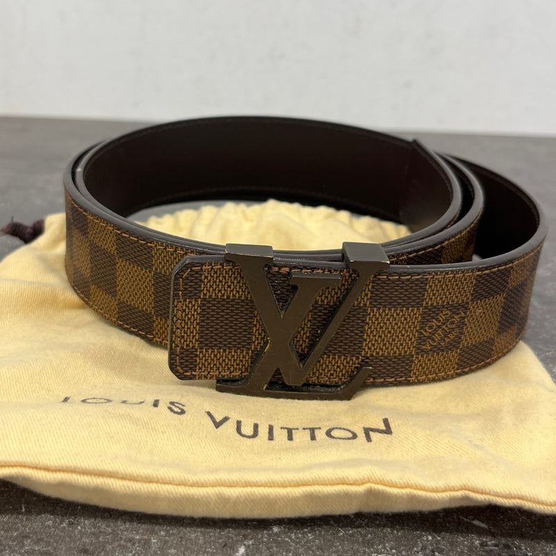 Men's Damier Ebene Belt Brown Size 36"
