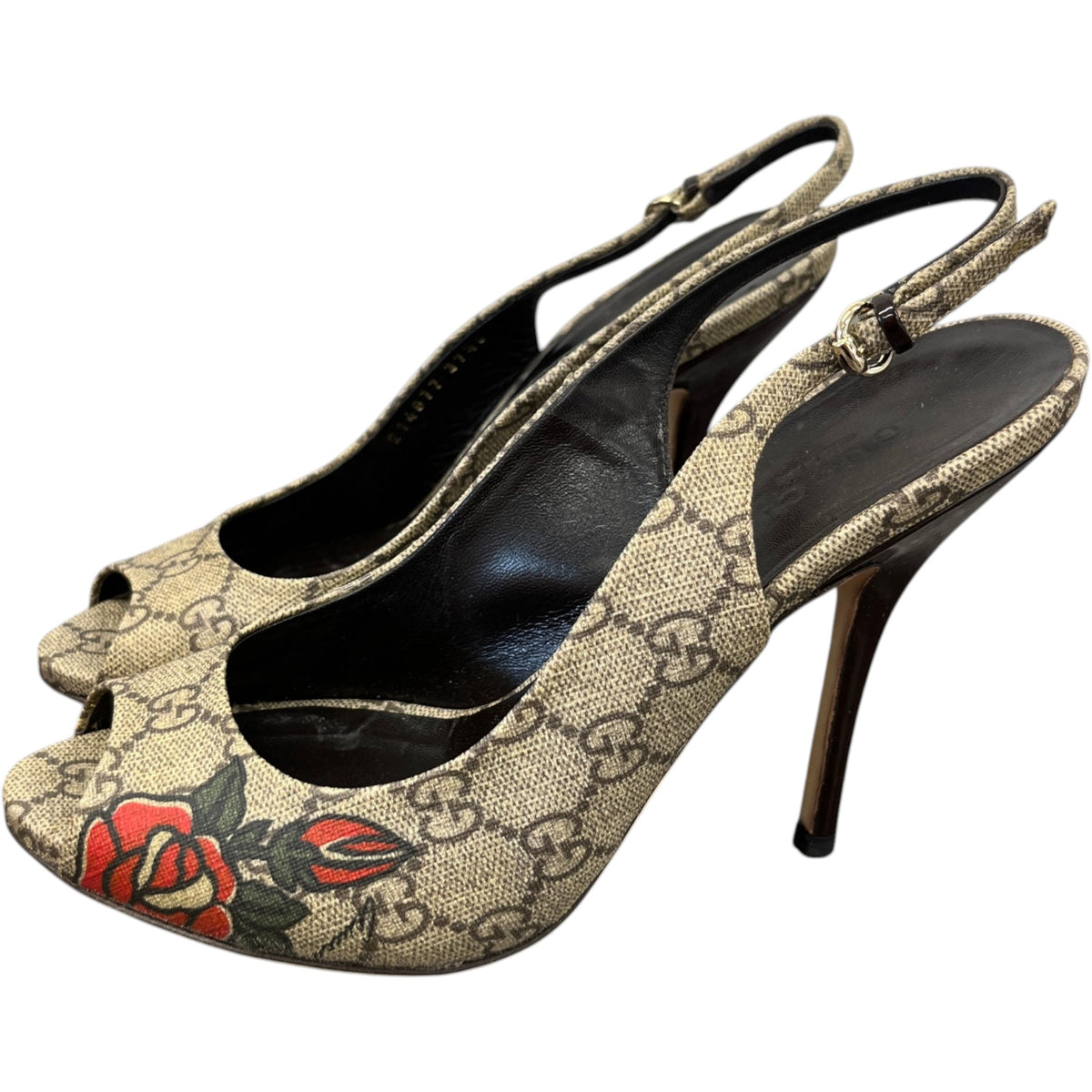 Women's GG Supreme Heels Beige Size UK 4.5 / EU 37.5 - Photo 9
