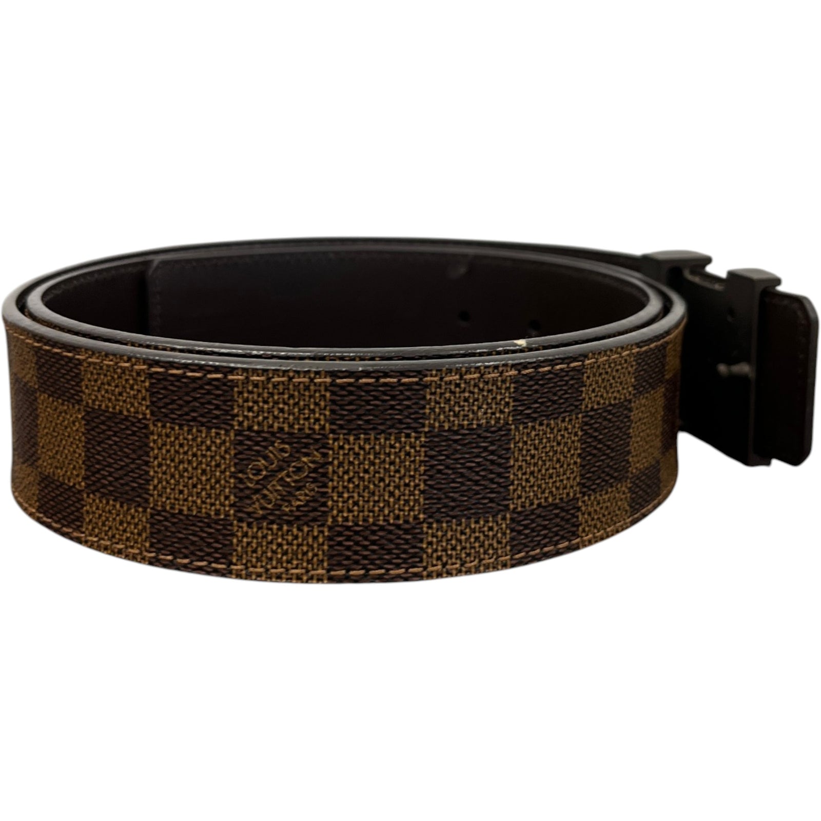 Men's Damier Ebene Belt Brown Size 36" - Photo 3