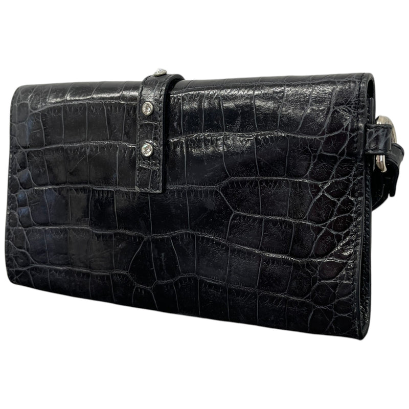 Women's Crocodile Embossed Purse Black