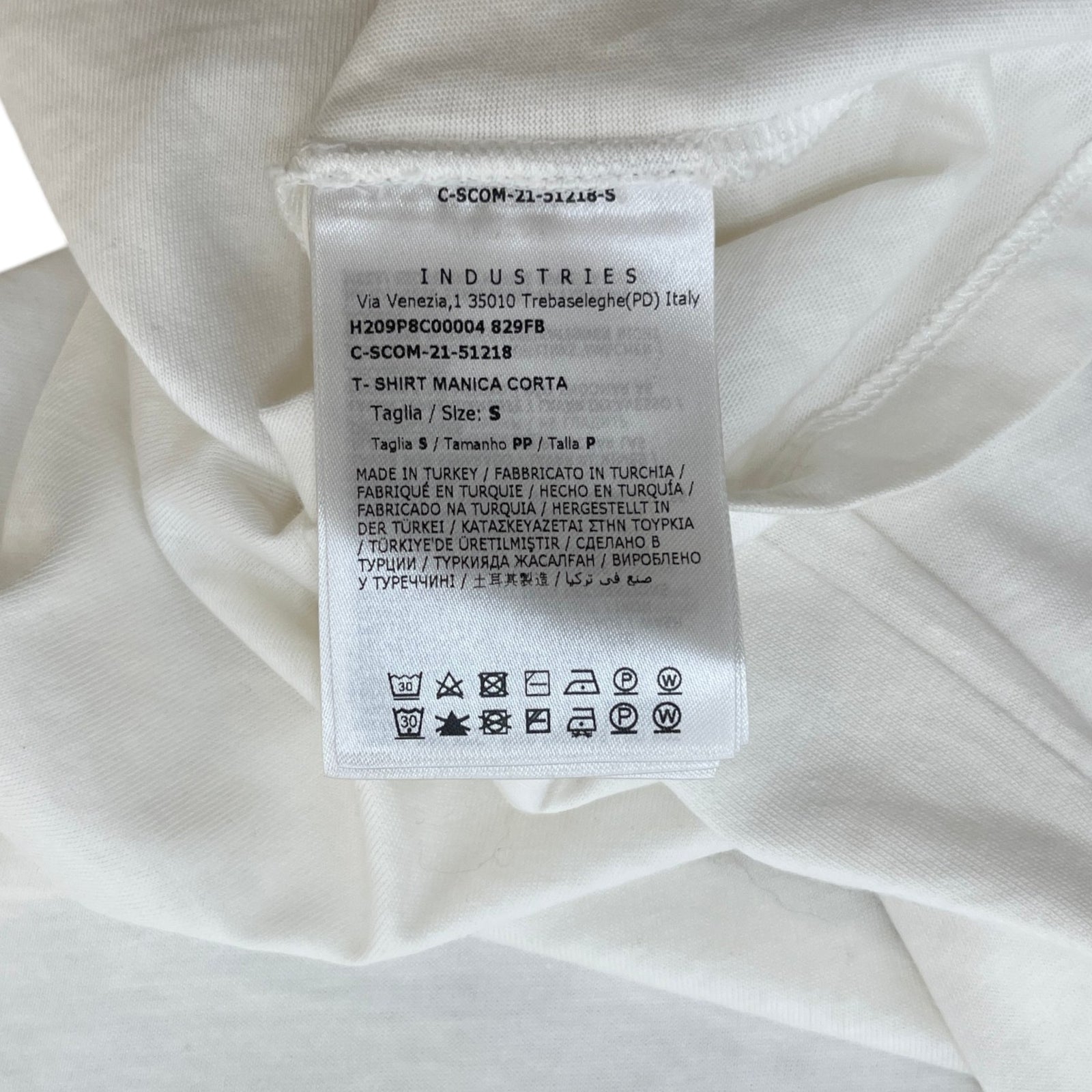 Men's Manica Corta T-Shirt White Size S - Photo 8