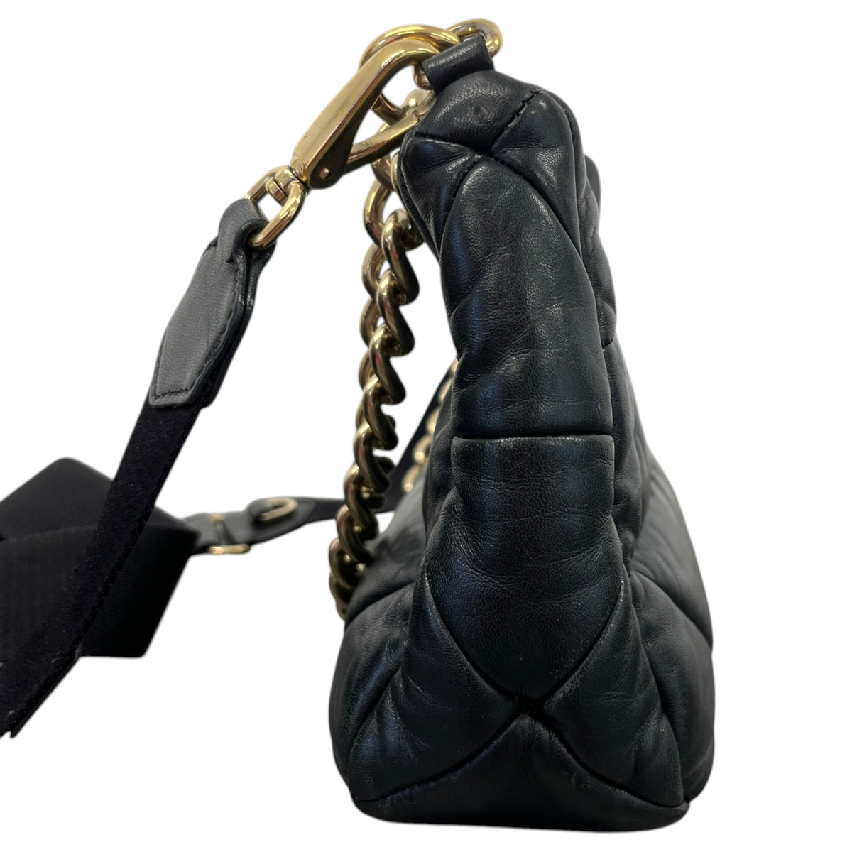 Women's System Patchwork Nappa Crossbody Bag Black - Photo 6