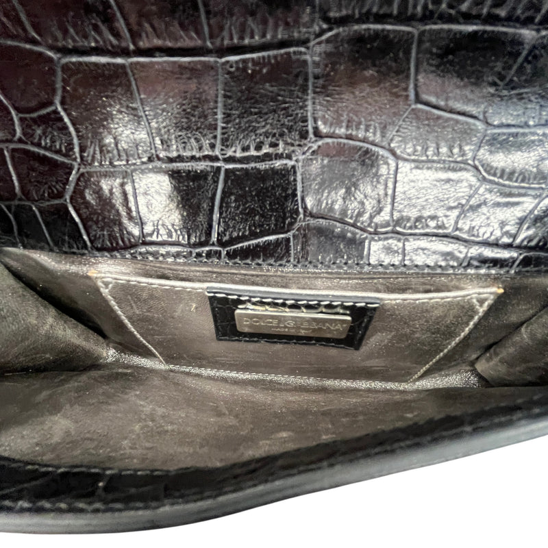 Women's Crocodile Embossed Purse Black