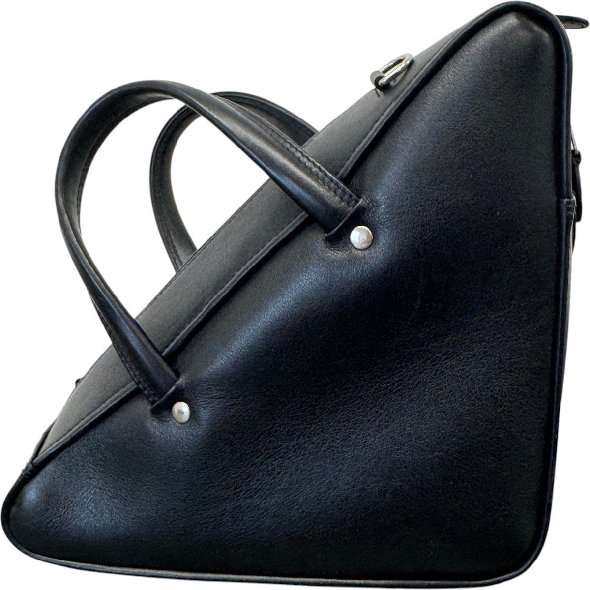 Women's Logo Print Triangle Handbag Black - Photo 3