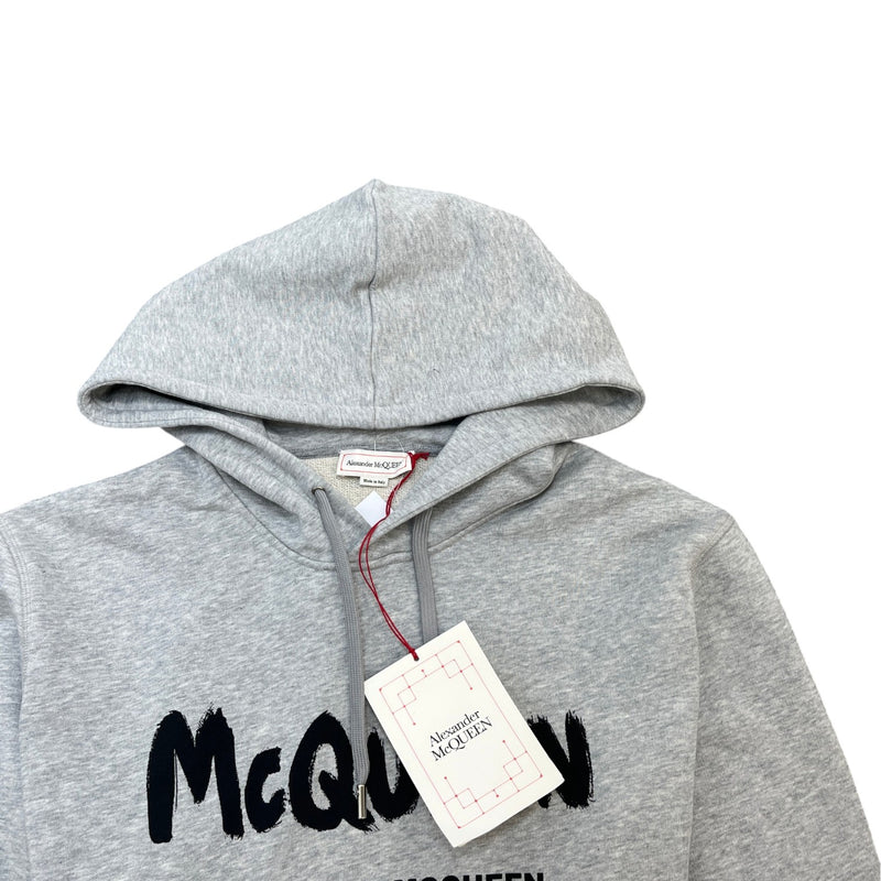 Men's Graffiti Logo Hoodie Grey Size XXXL