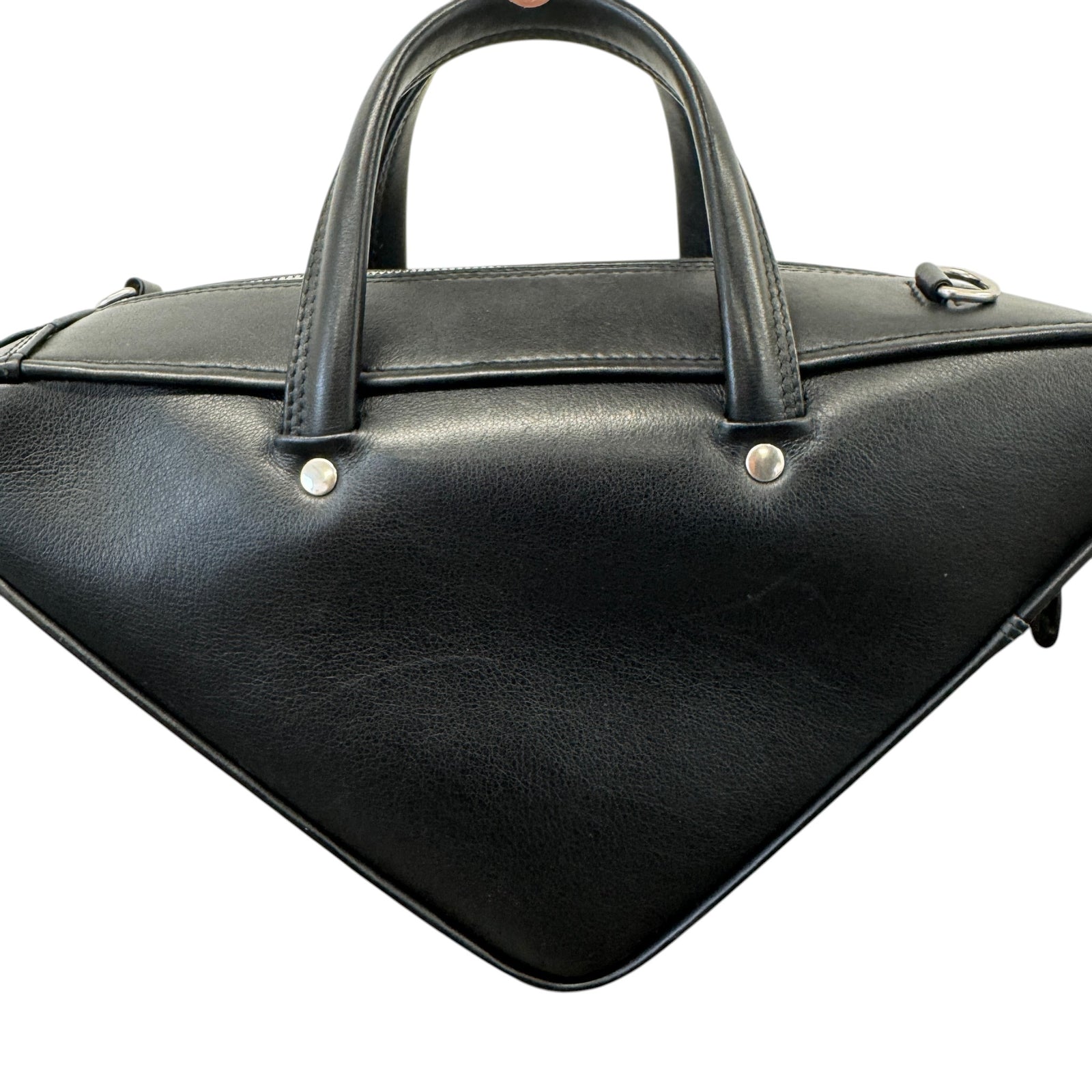 Women's Logo Print Triangle Handbag Black - Photo 5