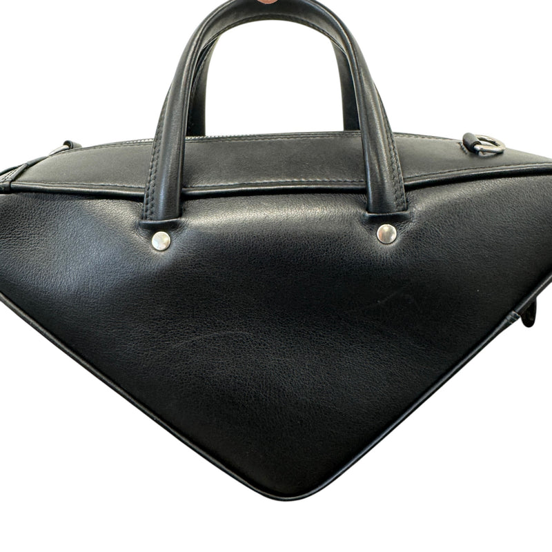 Women's Logo Print Triangle Handbag Black