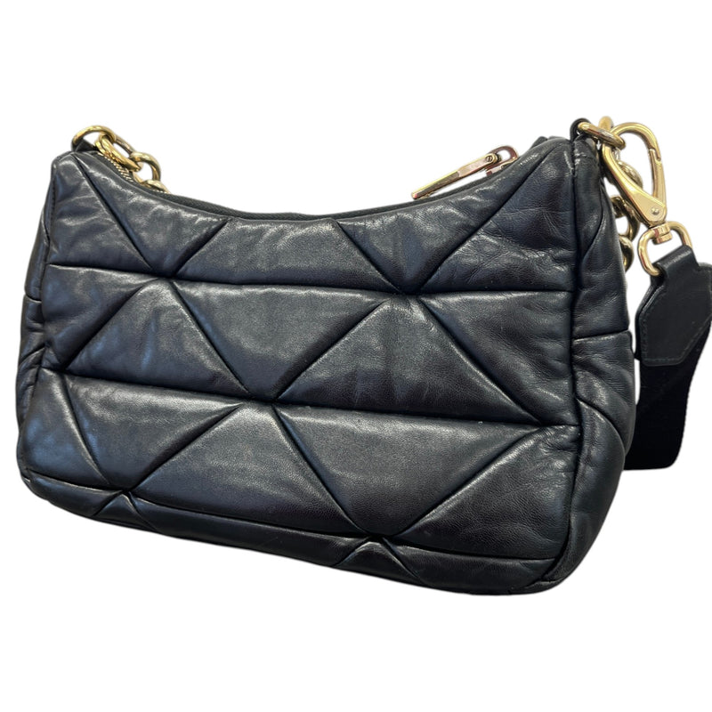 Women's System Patchwork Nappa Crossbody Bag Black