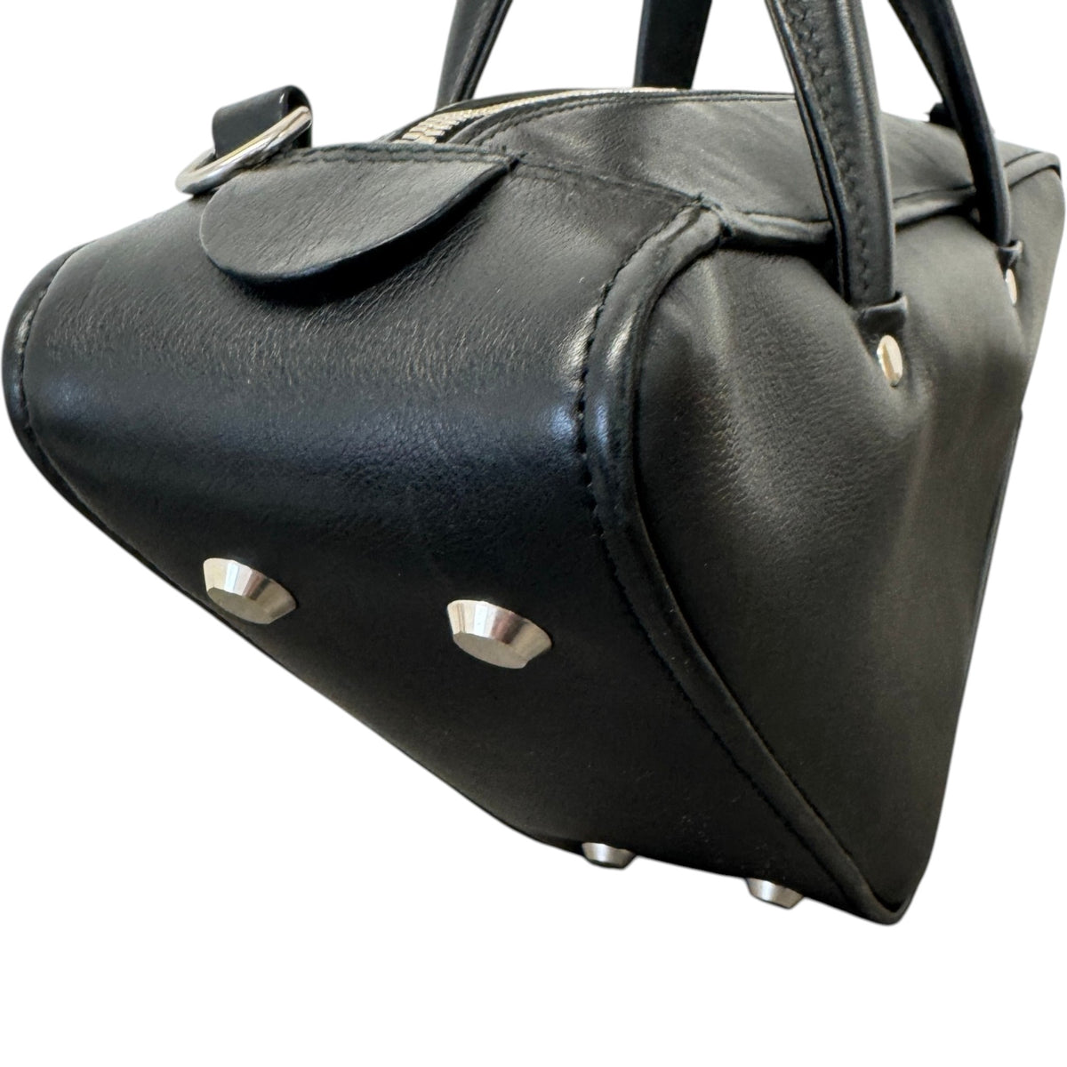 Women's Logo Print Triangle Handbag Black - Photo 6
