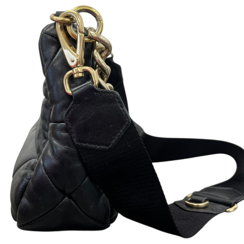 Women's System Patchwork Nappa Crossbody Bag Black