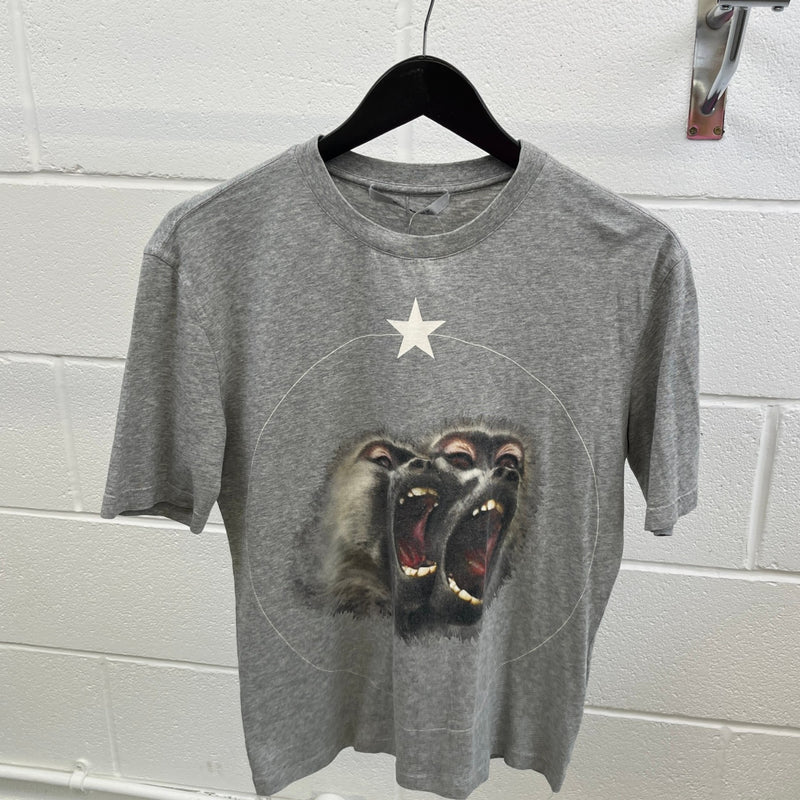 Men's Monkey Brothers Print T-Shirt Grey Size S