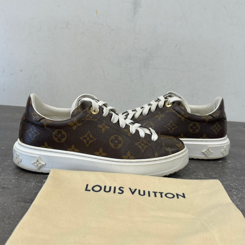 Women's Monogram Time Out Low Trainers Brown Size UK 5 / EU 38