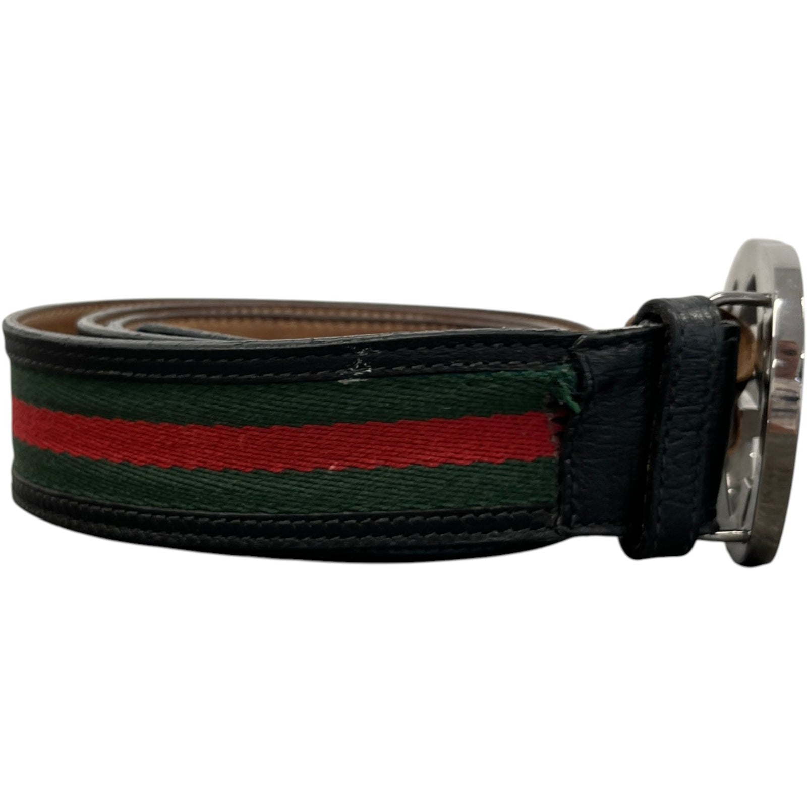 Men's Web Interlocking G Belt Black Size 34" - Photo 4