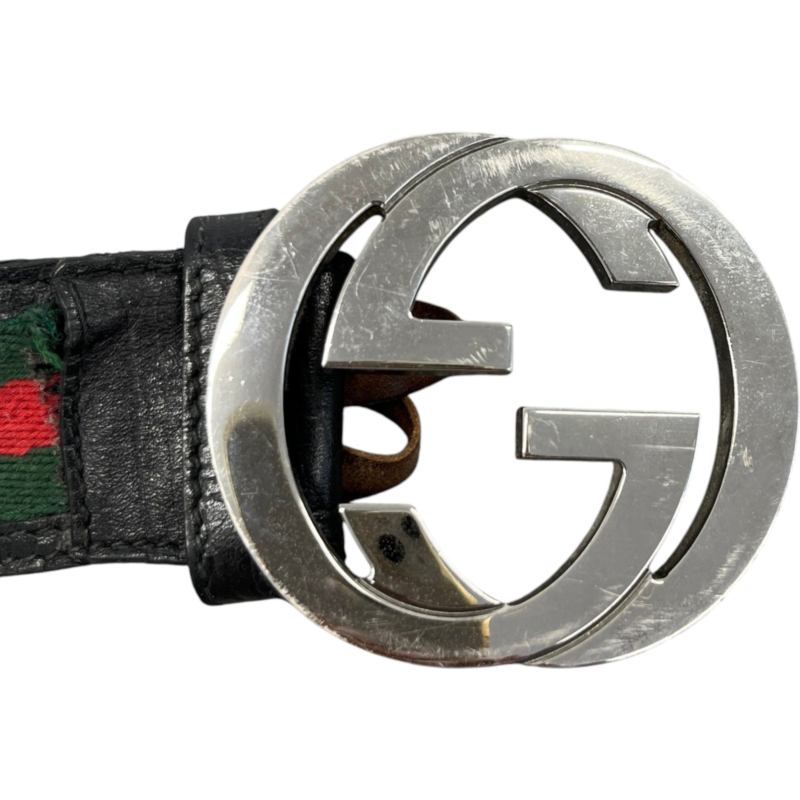Men's Web Interlocking G Belt Black Size 34" - Photo 5