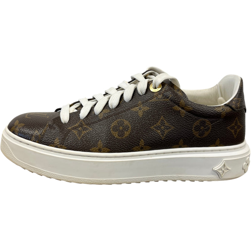 Women's Monogram Time Out Low Trainers Brown Size UK 5 / EU 38