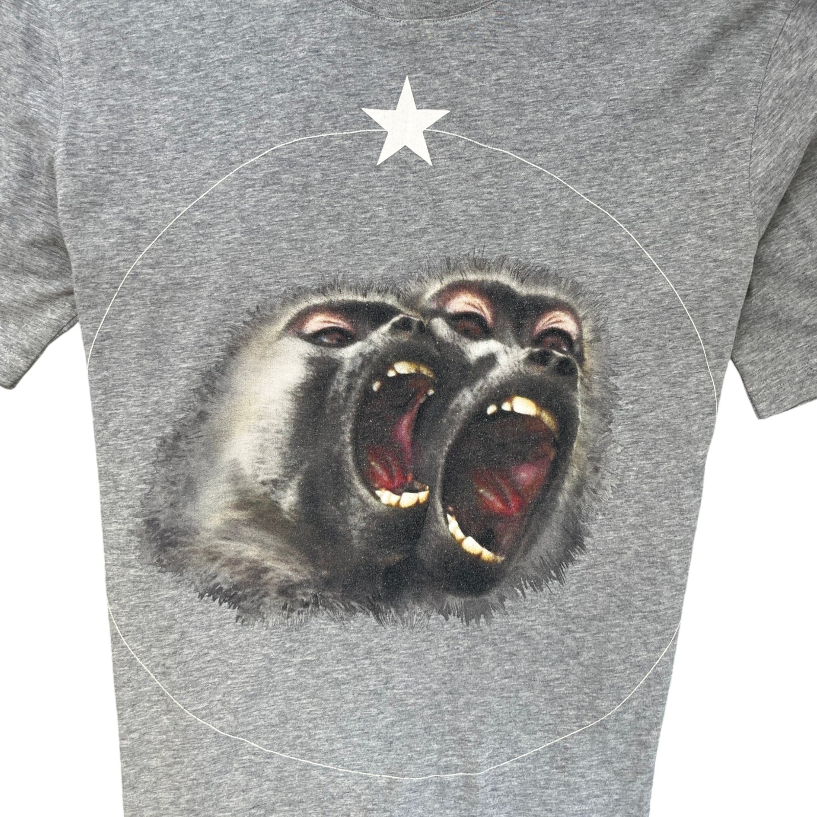 Men's Monkey Brothers Print T-Shirt Grey Size S - Photo 5